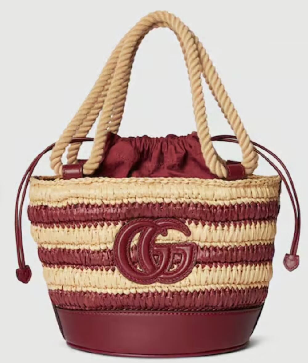GUCCI WOVEN MINI BUCKET BAG 7.08 x 6.88 x 5.51 NWT
